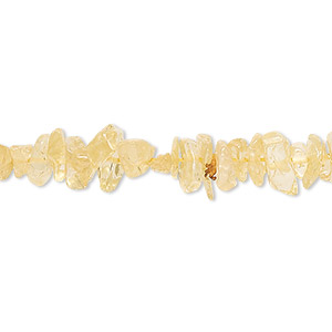 Bead, citrine (dyed / heated), small chip, Mohs hardness 7. Sold per 18-inch strand.