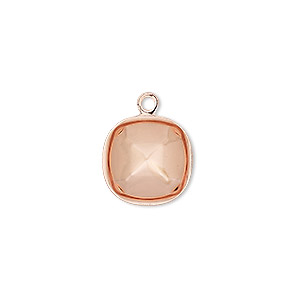 Drop, Almost Instant Jewelry&reg;, copper-plated brass, 14mm rounded square with 12mm cushion setting. Sold per pkg of 4.
