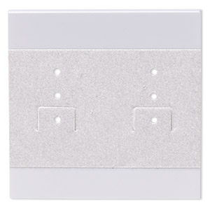 Earring card, flocked plastic, grey, 2x2-inch square. Sold per pkg of 25.