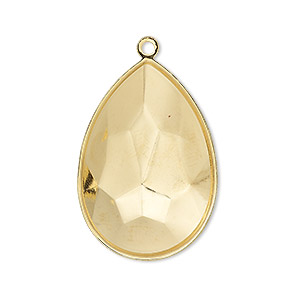 Focal, Almost Instant Jewelry&reg;, gold-plated brass, 32x22.5mm pear with 30x20mm pear setting. Sold per pkg of 2.