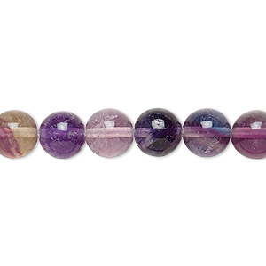 Bead, rainbow fluorite (natural), 8mm round, B grade, Mohs hardness 4. Sold per 15-1/2&quot; to 16&quot; strand.