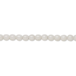 Bead, Czech dipped d&#233;cor glass druk, opaque silver grey, 4mm round. Sold per 15-1/2&quot; to 16&quot; strand.