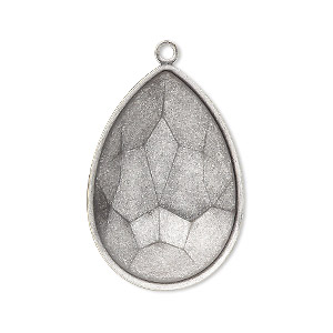 Focal, Almost Instant Jewelry&reg;, antique silver-plated brass, 32x22.5mm pear with 30x20mm pear setting. Sold per pkg of 2.