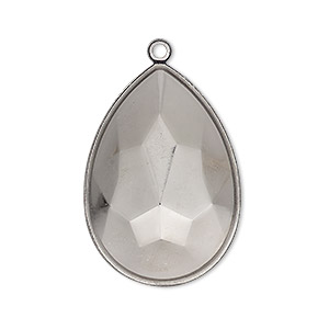 Focal, Almost Instant Jewelry&reg;, gunmetal-plated brass, 32x22.5mm pear with 30x20mm pear setting. Sold per pkg of 2.