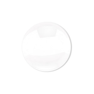 Cabochon, glass, transparent clear, 20mm non-calibrated round. Sold per pkg of 10.