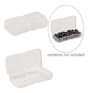 Organizer box, clear, 11x6x2-inches with 15 compartments. Sold  individually. - Fire Mountain Gems and Beads