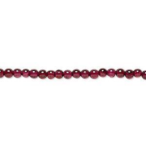 Bead, garnet (dyed), 3mm hand-cut round, B- grade, Mohs hardness 7 to 7-1/2. Sold per 15-1/2&quot; to 16&quot; strand.