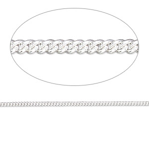 Chain, sterling silver-filled, 1.2mm curb. Sold per 50-foot spool.