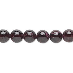 Bead, garnet (dyed), 8mm hand-cut round, C grade, Mohs hardness 7 to 7-1/2. Sold per 15-1/2&quot; to 16&quot; strand.