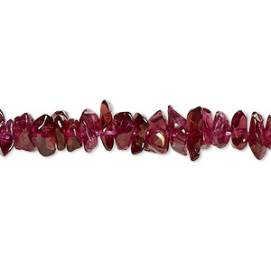 Bead, rhodolite garnet (dyed), small chip, Mohs hardness 7 to 7-1/2. Sold per 18-inch strand.