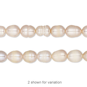 Pearl, cultured freshwater, mauve / peach / cream, 6mm rice, D- grade, Mohs hardness 2-1/2 to 4. Sold per 16-inch strand.