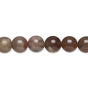 Bead, petrified wood (natural), 8mm round, B grade, Mohs hardness 6-1/2 to 7. Sold per 15-1/2&quot; to 16&quot; strand.