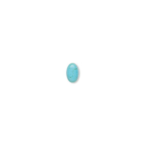 Cabochon, &quot;turquoise&quot; (resin) (imitation), 6x4mm calibrated oval with matrix. Sold per pkg of 4.