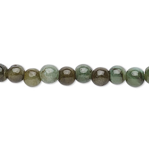 Bead, jadeite (natural), 6mm round with 0.5-1.5mm hole, C grade, Mohs hardness 6-1/2 to 7. Sold per 15-1/2&quot; to 16&quot; strand.