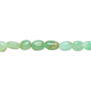 Bead, chrysoprase (natural), shaded, 5mm-8x6mm hand-cut puffed oval, C grade, Mohs hardness 6-1/2 to 7. Sold per 13-inch strand.