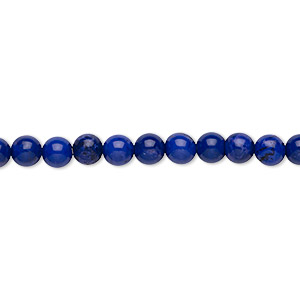 Bead, howlite (dyed), lapis blue, 4mm round, B grade, Mohs hardness 3 to 3-1/2. Sold per 15-1/2&quot; to 16&quot; strand.