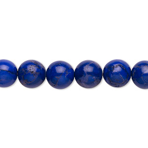 Bead, howlite (dyed), lapis blue, 8mm round, B grade, Mohs hardness 3 to 3-1/2. Sold per 15-1/2&quot; to 16&quot; strand.