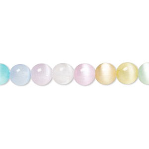 Bead, selenite (dyed/stabilized), multicolored, 6mm round, B+ grade, Mohs hardness 2 to 2-1/2. Sold per 15-1/2&quot; to 16&quot; strand.