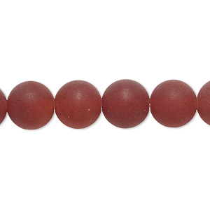 Bead, carnelian (dyed/heated), matte, 10mm round, B grade, Mohs hardness 6-1/2 to 7. Sold per 15-1/2&quot; to 16&quot; strand.