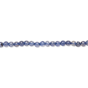 Bead, iolite (dyed), 3mm hand-cut round, C grade, Mohs hardness 7 to 7-1/2. Sold per 15-1/2&quot; to 16&quot; strand.