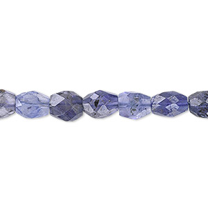 Bead, iolite (dyed), 7x5mm-9x6mm hand-cut faceted oval, C grade, Mohs hardness 7 to 7-1/2. Sold per 15-1/2&quot; to 16&quot; strand.