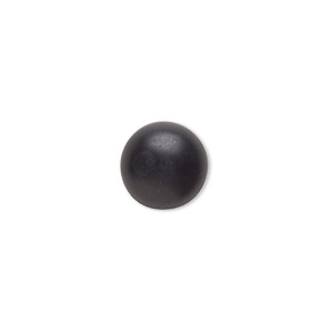 Cabochon, black onyx (dyed), matte, 12mm calibrated round, B grade, Mohs hardness 6-1/2 to 7. Sold per pkg of 10.