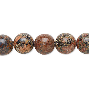 Bead, leopardskin jasper (natural), 10mm round, B grade, Mohs hardness 6-1/2 to 7. Sold per 15-1/2&quot; to 16&quot; strand.