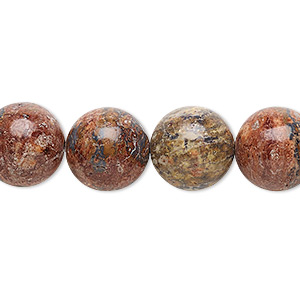 Bead, leopardskin jasper (natural), 12mm round, B grade, Mohs hardness 6-1/2 to 7. Sold per 15-1/2&quot; to 16&quot; strand.