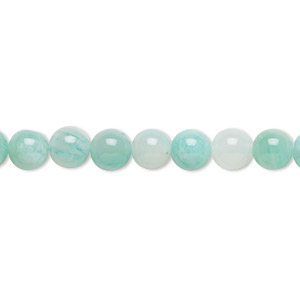 Bead, African amazonite (natural), 6mm round, B- Grade, Mohs hardness 6 to 6-1/2. Sold per 15-1/2&quot; to 16&quot; strand, approximately 68 beads.