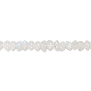 Bead, rainbow moonstone (natural), 5x3mm hand-cut rondelle, B- grade, Mohs hardness 6 to 6-1/2. Sold per 15-1/2&quot; to 16&quot; strand.