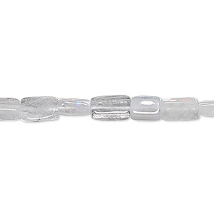 Bead, rainbow moonstone (natural), 8x5mm hand-cut rectangle, C grade, Mohs hardness 6 to 6-1/2. Sold per 15-1/2&quot; to 16&quot; strand.