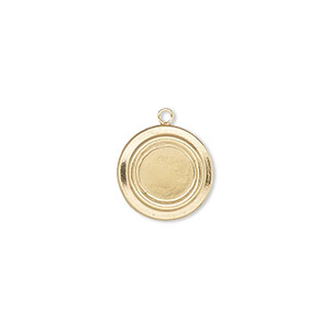 Drop, 14Kt gold-filled, 13mm single-sided round with 8mm round setting. Sold individually.