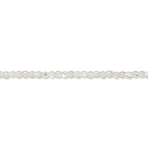 Bead, mother-of-pearl shell (bleached), white, 2mm round, Mohs hardness 3-1/2. Sold per 15-1/2&quot; to 16&quot; strand.