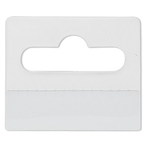 Tag, plastic, white, 1 x 1/2 inch rectangle. Sold per pkg of 100. - Fire  Mountain Gems and Beads