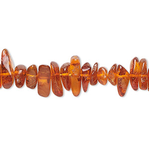 Bead, amber (heated), small chip, Mohs hardness 2 to 2-1/2. Sold per 15-1/2&quot; to 16&quot; strand.