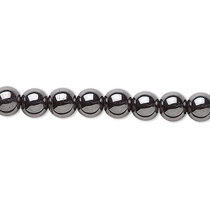 Bead, Hemalyke&#153; (man-made), magnetic, 6mm round. Sold per 15-1/2&quot; to 16&quot; strand.