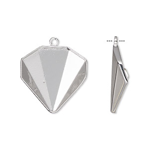 Drop Settings Rhodium-plated Silver Colored