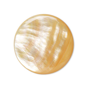 Cabochon, gold lip shell (natural), 30mm calibrated round, Mohs hardness 3-1/2. Sold per pkg of 2.