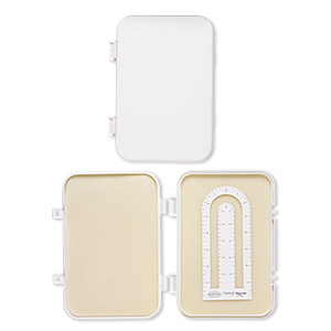 Organizer, The Bead Buddy® Save 'n Go! Mini®, plastic / paper / foam, white  / black / tan, 9 x 6-1/2 x 3/4 inches. Sold individually. - Fire Mountain  Gems and Beads