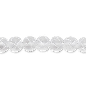 Bead, quartz crystal (natural), frosted, 6-8mm hand-cut carved round, B grade, Mohs hardness 7. Sold per 15-1/2&quot; to 16&quot; strand.
