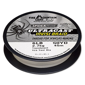 Thread, Spiderwire®, translucent, 0.10mm ultra-cast invisi-braid, 6-pound  test. Sold per 50-yard spool. - Fire Mountain Gems and Beads