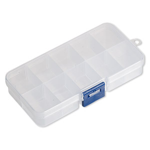 Small Clear Plastic 10 Adjustable Compartment Storage Box With Lid