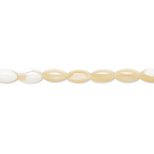 Bead, mother-of-pearl shell (natural), 7x4mm oval, Mohs hardness 3-1/2. Sold per 15-1/2&quot; to 16&quot; strand.
