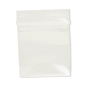 Bag, Tite-Lip&#153;, oxo-biodegradable plastic, clear, 1x1-inch top zip. Sold per pkg of 1,000.