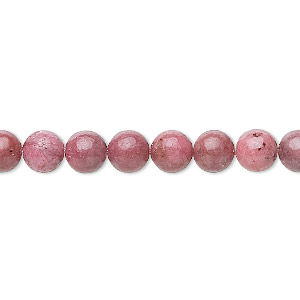 Bead, rhodonite (natural), 6mm round, B grade, Mohs hardness 5-1/2 to 6-1/2. Sold per 15-1/2&quot; to 16&quot; strand.