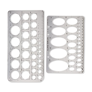 Template, EUROTOOL&reg;, plastic, clear, 10x5 inches with 1-36mm circles and 8x5-1/4 inches with 5x3mm-70x40mm ovals. Sold per 2-piece set.