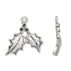 20 Leaf Charm Silver Charms Antique Silver Plated Metal 18x6mm G12809