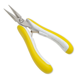 Pliers, Lindstrom&reg; EX series, chain-nose, plastic and alloyed steel, yellow and grey, 5-3/4 inches. Sold individually.