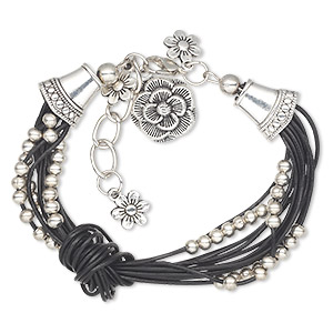 Other Bracelet Styles Leather Silver Colored