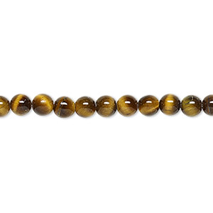 Bead, tigereye (natural), 4mm round, B grade, Mohs hardness 7. Sold per 15-1/2&quot; to 16&quot; strand.